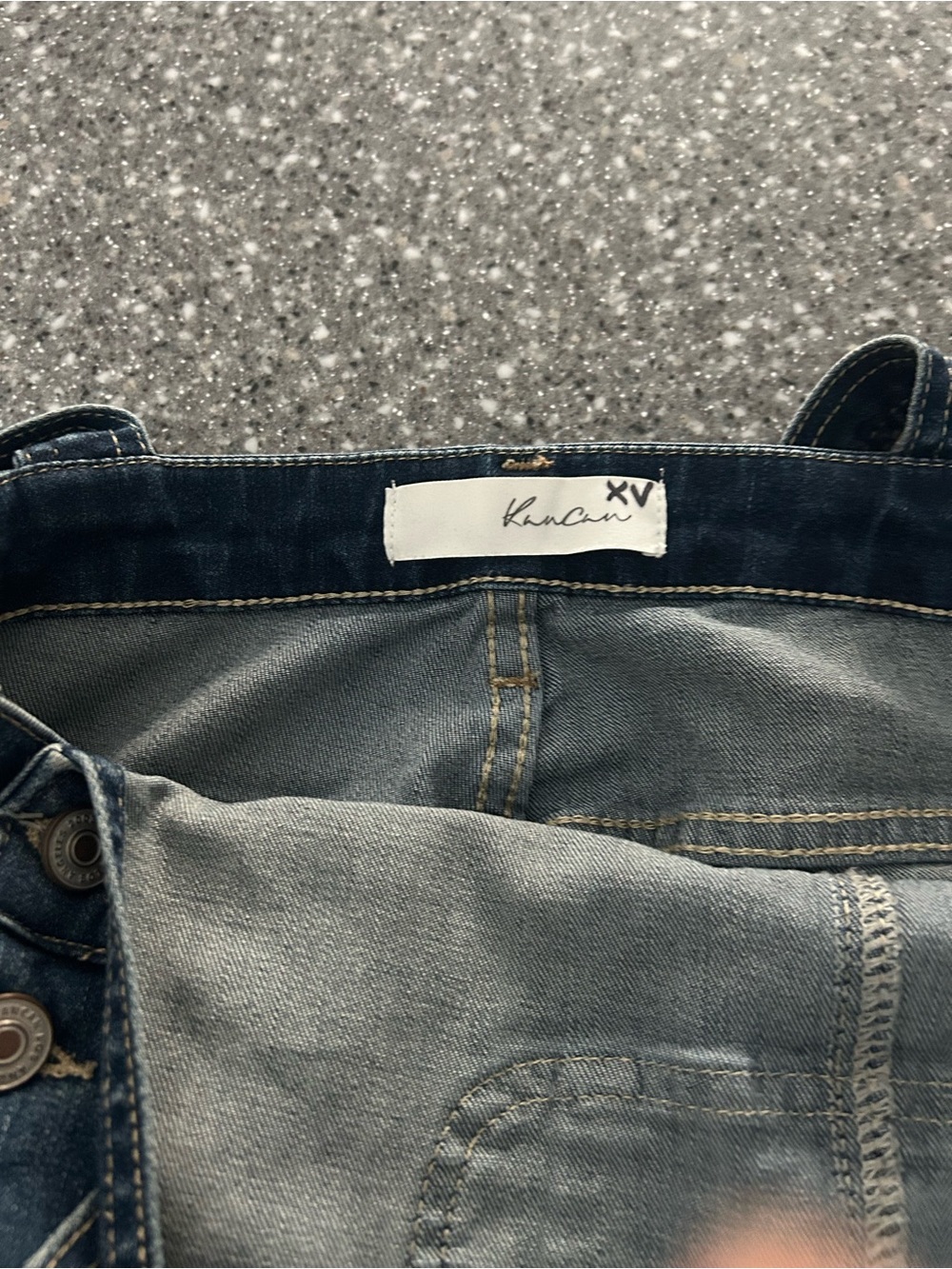 KanCan Dark Blue Distressed Denim Overalls for Women - Picture 5 of 7